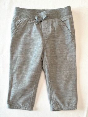 H&M Soft Jersey Lined Corduroy Pants Neutral Gray Warm Cozy Bottoms Baby 9-12M
